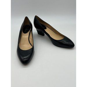 Cole Haan Black Leather Pumps 2.4" Block Heel Women 9